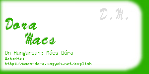 dora macs business card